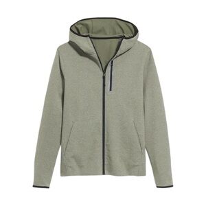 Old Navy Green Gray Dynamic Fleece Full Zip Up Athletic Hoodie